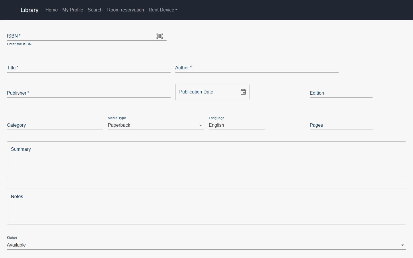 Library Management System screenshot